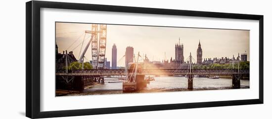 The Millennium Wheel and Houses of Parliament - Views of Hungerford Bridge and Big Ben - London-Philippe Hugonnard-Framed Photographic Print