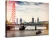 The Millennium Wheel and Houses of Parliament - Views of Hungerford Bridge and Big Ben - London-Philippe Hugonnard-Stretched Canvas