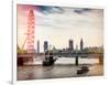 The Millennium Wheel and Houses of Parliament - Views of Hungerford Bridge and Big Ben - London-Philippe Hugonnard-Framed Photographic Print