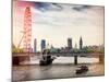 The Millennium Wheel and Houses of Parliament - Views of Hungerford Bridge and Big Ben - London-Philippe Hugonnard-Mounted Photographic Print