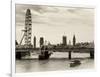 The Millennium Wheel and Houses of Parliament - Views of Hungerford Bridge and Big Ben - London-Philippe Hugonnard-Framed Photographic Print