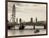 The Millennium Wheel and Houses of Parliament - Views of Hungerford Bridge and Big Ben - London-Philippe Hugonnard-Framed Photographic Print