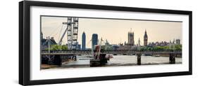 The Millennium Wheel and Houses of Parliament - Views of Hungerford Bridge and Big Ben - London-Philippe Hugonnard-Framed Photographic Print