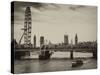 The Millennium Wheel and Houses of Parliament - Views of Hungerford Bridge and Big Ben - London-Philippe Hugonnard-Stretched Canvas