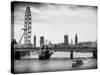 The Millennium Wheel and Houses of Parliament - Views of Hungerford Bridge and Big Ben - London-Philippe Hugonnard-Stretched Canvas