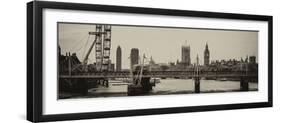 The Millennium Wheel and Houses of Parliament - Views of Hungerford Bridge and Big Ben - London-Philippe Hugonnard-Framed Photographic Print