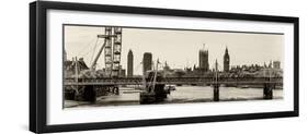 The Millennium Wheel and Houses of Parliament - Views of Hungerford Bridge and Big Ben - London-Philippe Hugonnard-Framed Photographic Print