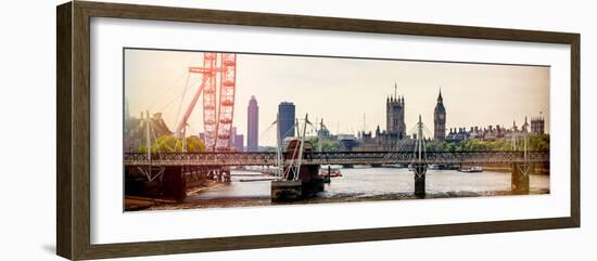 The Millennium Wheel and Houses of Parliament - Views of Hungerford Bridge and Big Ben - London-Philippe Hugonnard-Framed Photographic Print