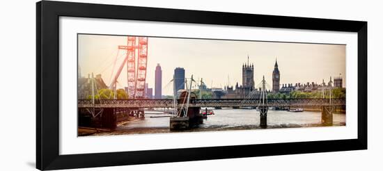 The Millennium Wheel and Houses of Parliament - Views of Hungerford Bridge and Big Ben - London-Philippe Hugonnard-Framed Photographic Print