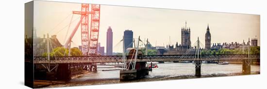 The Millennium Wheel and Houses of Parliament - Views of Hungerford Bridge and Big Ben - London-Philippe Hugonnard-Stretched Canvas