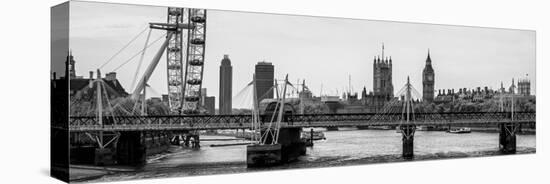 The Millennium Wheel and Houses of Parliament - Views of Hungerford Bridge and Big Ben - London-Philippe Hugonnard-Stretched Canvas