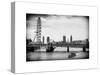 The Millennium Wheel and Houses of Parliament - Views of Hungerford Bridge and Big Ben - London-Philippe Hugonnard-Stretched Canvas