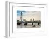 The Millennium Wheel and Houses of Parliament - Views of Hungerford Bridge and Big Ben - London-Philippe Hugonnard-Framed Art Print