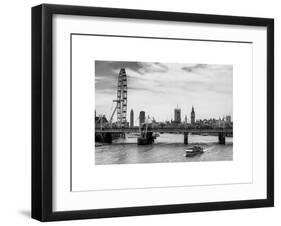 The Millennium Wheel and Houses of Parliament - Views of Hungerford Bridge and Big Ben - London-Philippe Hugonnard-Framed Art Print