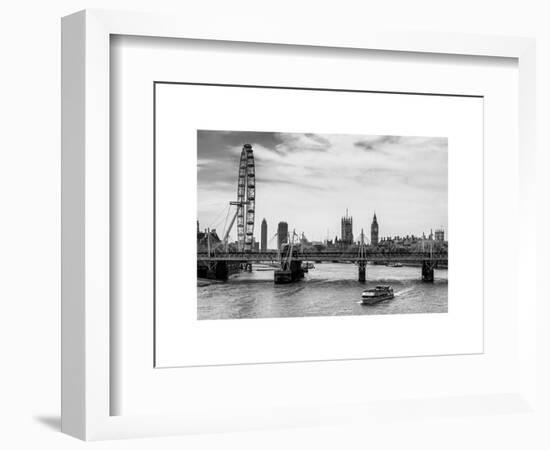 The Millennium Wheel and Houses of Parliament - Views of Hungerford Bridge and Big Ben - London-Philippe Hugonnard-Framed Art Print