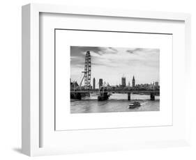 The Millennium Wheel and Houses of Parliament - Views of Hungerford Bridge and Big Ben - London-Philippe Hugonnard-Framed Art Print