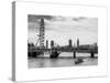 The Millennium Wheel and Houses of Parliament - Views of Hungerford Bridge and Big Ben - London-Philippe Hugonnard-Stretched Canvas