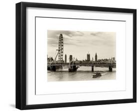 The Millennium Wheel and Houses of Parliament - Views of Hungerford Bridge and Big Ben - London-Philippe Hugonnard-Framed Art Print