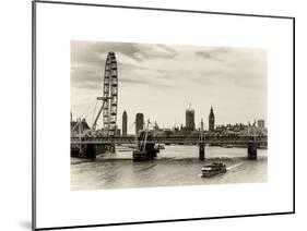 The Millennium Wheel and Houses of Parliament - Views of Hungerford Bridge and Big Ben - London-Philippe Hugonnard-Mounted Art Print