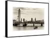 The Millennium Wheel and Houses of Parliament - Views of Hungerford Bridge and Big Ben - London-Philippe Hugonnard-Framed Stretched Canvas