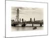 The Millennium Wheel and Houses of Parliament - Views of Hungerford Bridge and Big Ben - London-Philippe Hugonnard-Mounted Art Print