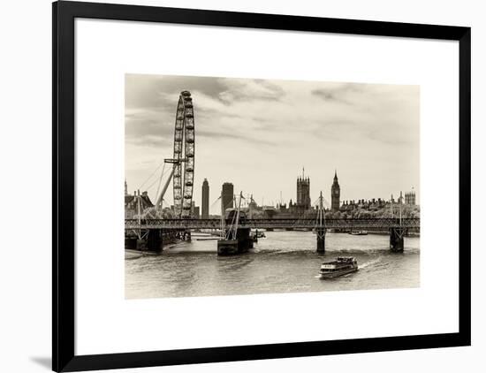 The Millennium Wheel and Houses of Parliament - Views of Hungerford Bridge and Big Ben - London-Philippe Hugonnard-Framed Art Print