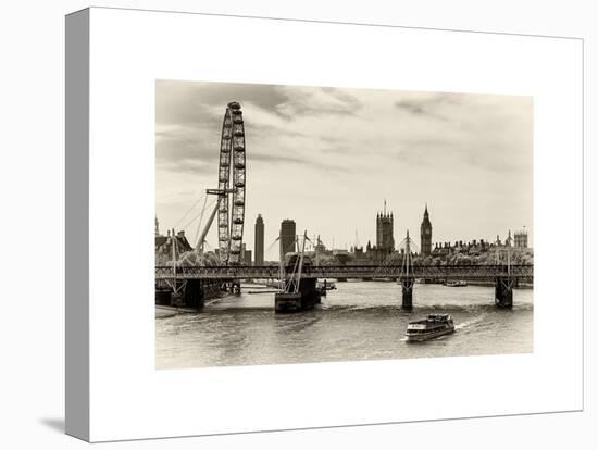 The Millennium Wheel and Houses of Parliament - Views of Hungerford Bridge and Big Ben - London-Philippe Hugonnard-Stretched Canvas