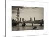 The Millennium Wheel and Houses of Parliament - Views of Hungerford Bridge and Big Ben - London-Philippe Hugonnard-Stretched Canvas