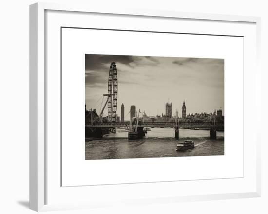 The Millennium Wheel and Houses of Parliament - Views of Hungerford Bridge and Big Ben - London-Philippe Hugonnard-Framed Art Print