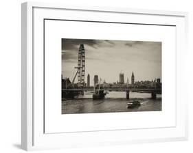 The Millennium Wheel and Houses of Parliament - Views of Hungerford Bridge and Big Ben - London-Philippe Hugonnard-Framed Art Print