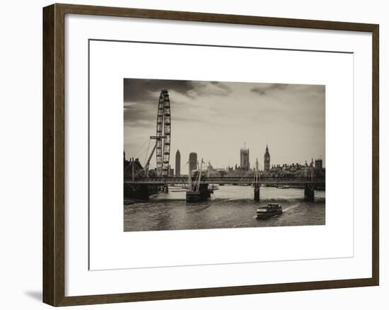 The Millennium Wheel and Houses of Parliament - Views of Hungerford Bridge and Big Ben - London-Philippe Hugonnard-Framed Art Print