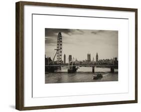 The Millennium Wheel and Houses of Parliament - Views of Hungerford Bridge and Big Ben - London-Philippe Hugonnard-Framed Art Print