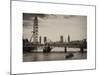 The Millennium Wheel and Houses of Parliament - Views of Hungerford Bridge and Big Ben - London-Philippe Hugonnard-Mounted Art Print