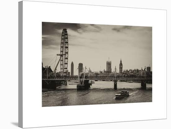 The Millennium Wheel and Houses of Parliament - Views of Hungerford Bridge and Big Ben - London-Philippe Hugonnard-Stretched Canvas