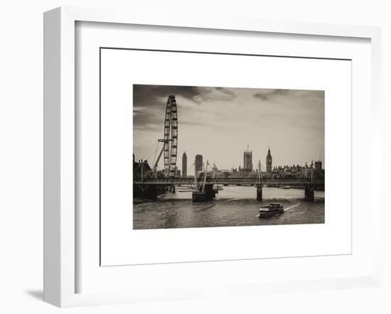 The Millennium Wheel and Houses of Parliament - Views of Hungerford Bridge and Big Ben - London-Philippe Hugonnard-Framed Art Print