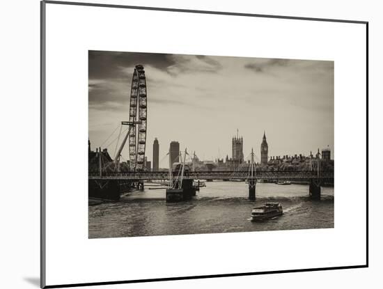 The Millennium Wheel and Houses of Parliament - Views of Hungerford Bridge and Big Ben - London-Philippe Hugonnard-Mounted Art Print