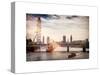 The Millennium Wheel and Houses of Parliament - Views of Hungerford Bridge and Big Ben - London-Philippe Hugonnard-Stretched Canvas