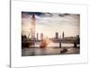 The Millennium Wheel and Houses of Parliament - Views of Hungerford Bridge and Big Ben - London-Philippe Hugonnard-Stretched Canvas