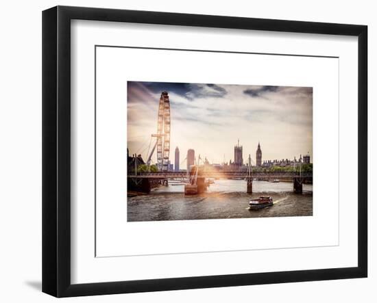 The Millennium Wheel and Houses of Parliament - Views of Hungerford Bridge and Big Ben - London-Philippe Hugonnard-Framed Art Print