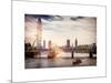 The Millennium Wheel and Houses of Parliament - Views of Hungerford Bridge and Big Ben - London-Philippe Hugonnard-Mounted Art Print