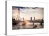 The Millennium Wheel and Houses of Parliament - Views of Hungerford Bridge and Big Ben - London-Philippe Hugonnard-Stretched Canvas