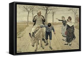 The Miller, His Son and the Donkey-Ferdinand Hodler-Framed Stretched Canvas