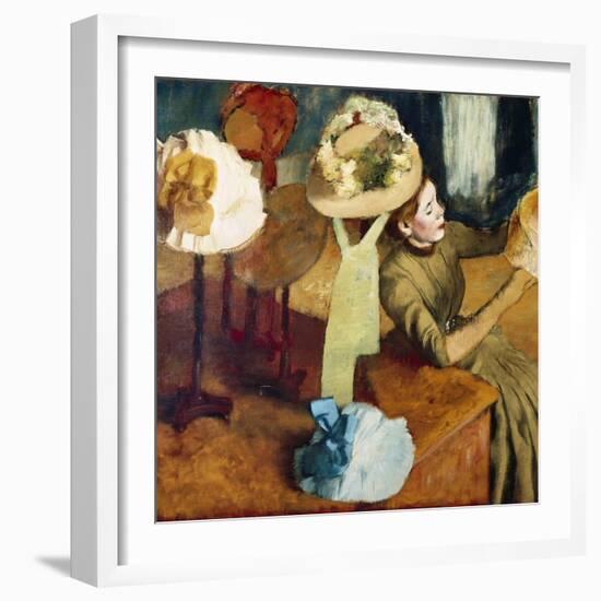 The Millinery Shop, 1879/86-Edgar Degas-Framed Art Print