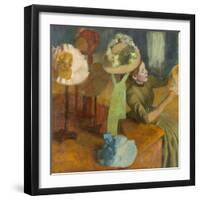 The Millinery Shop, 1879-86-Edgar Degas-Framed Giclee Print