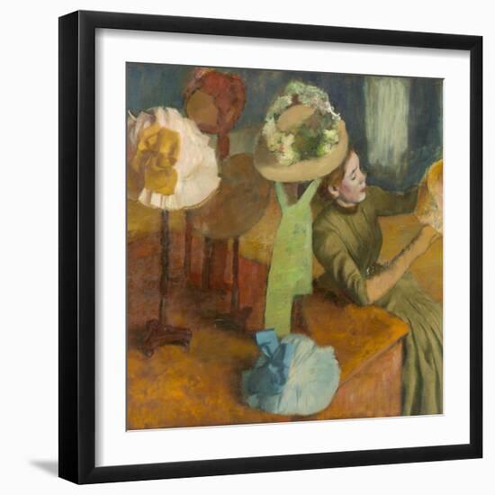 The Millinery Shop, 1879-86-Edgar Degas-Framed Giclee Print