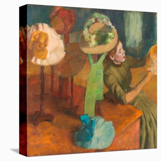 The Millinery Shop. Date/Period: 1879/86. Painting. Oil on canvas Oil on canvas. Height: 1,000 m...-Edgar Degas-Stretched Canvas