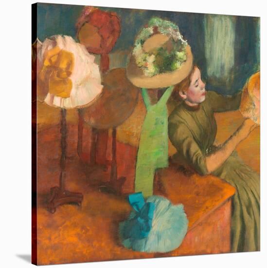 The Millinery Shop. Date/Period: 1879/86. Painting. Oil on canvas Oil on canvas. Height: 1,000 m...-Edgar Degas-Stretched Canvas