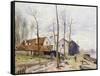 The Mills of Moret, with Rising Sun-Alfred Sisley-Framed Stretched Canvas