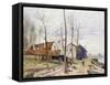 The Mills of Moret, with Rising Sun-Alfred Sisley-Framed Stretched Canvas