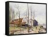 The Mills of Moret, with Rising Sun-Alfred Sisley-Framed Stretched Canvas